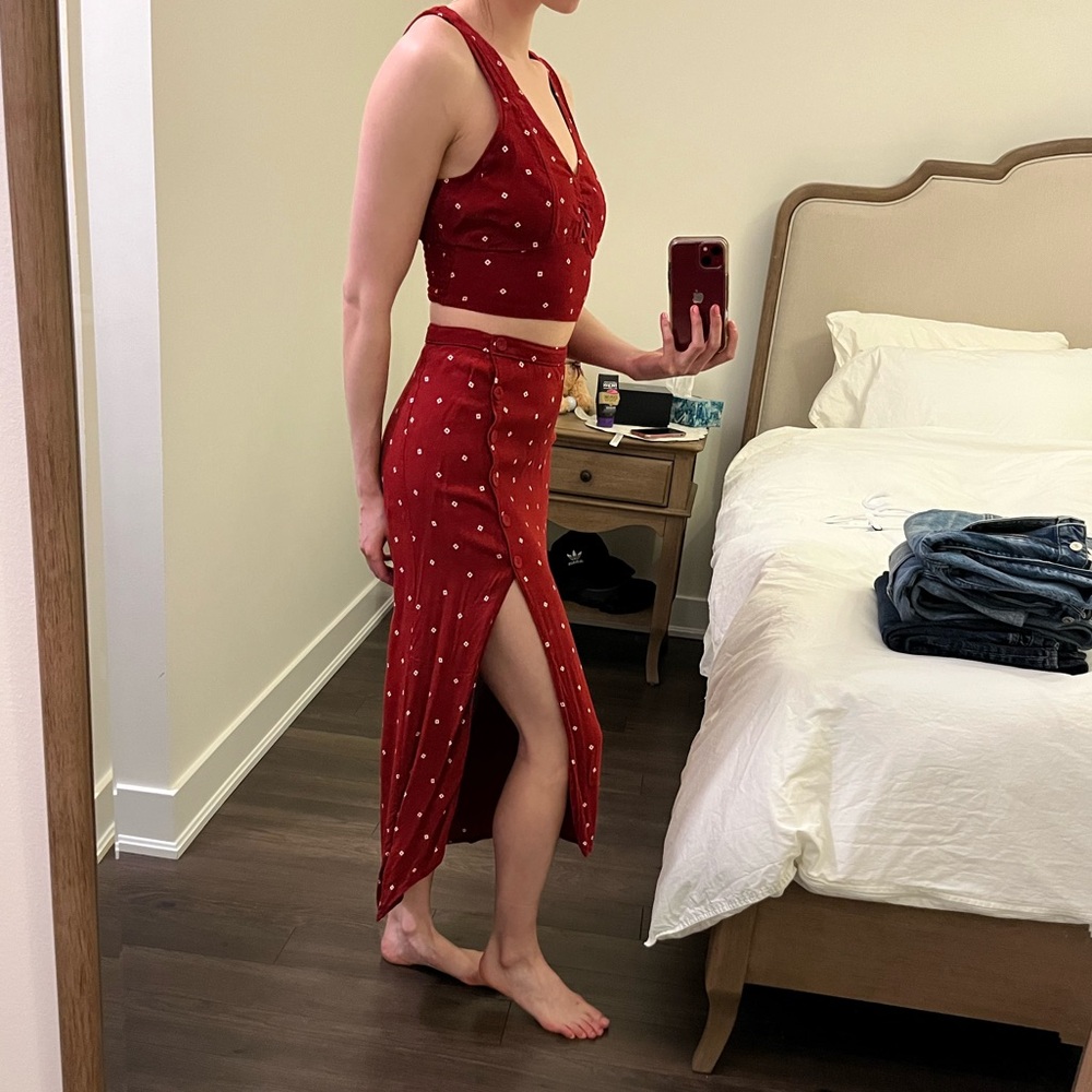 Vintage Style Red Polka Dot Skirt Set - Picture 12 of 14